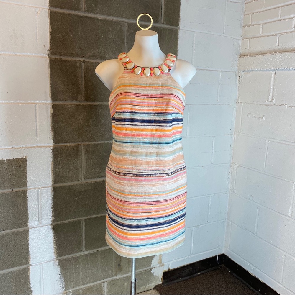 Trina Turk woven jeweled neckline dress